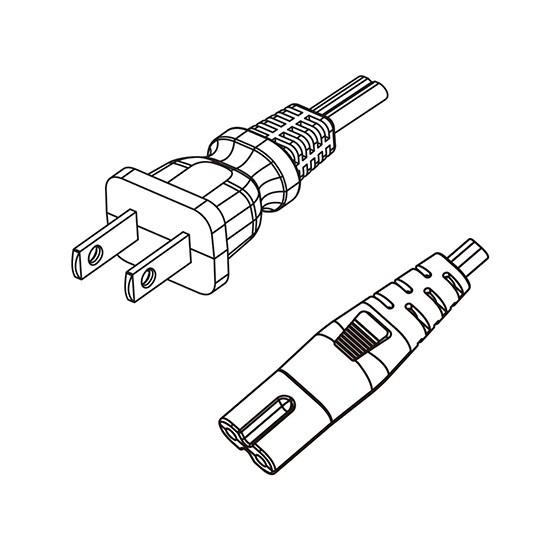 US/Canada NEMA 1-15P Plug to IEC 320 C7 Power Cord Set
