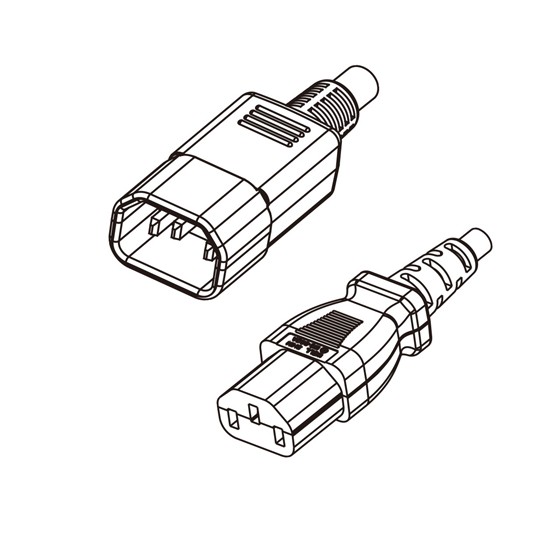 IEC320 C14 Male Plug to C13 Connector  Power Cord